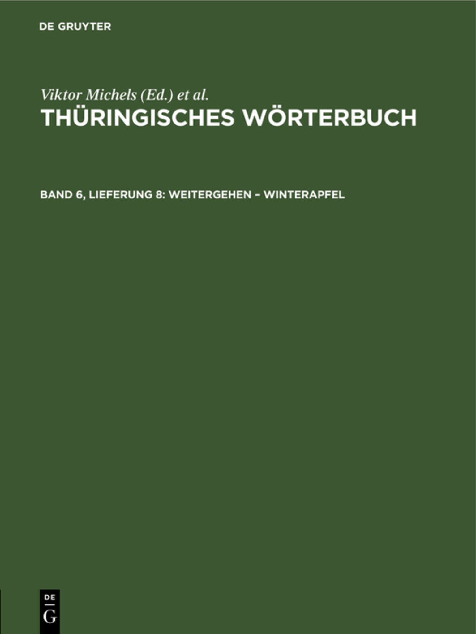 Cover image for Weitergehen – Winterapfel ISBN 9783112615935